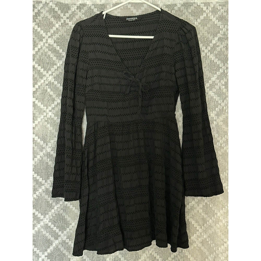 Disturbia Mini Babydoll Dress Size 8 Black Goth Grunge Witchy Alt‎ Punk Emo